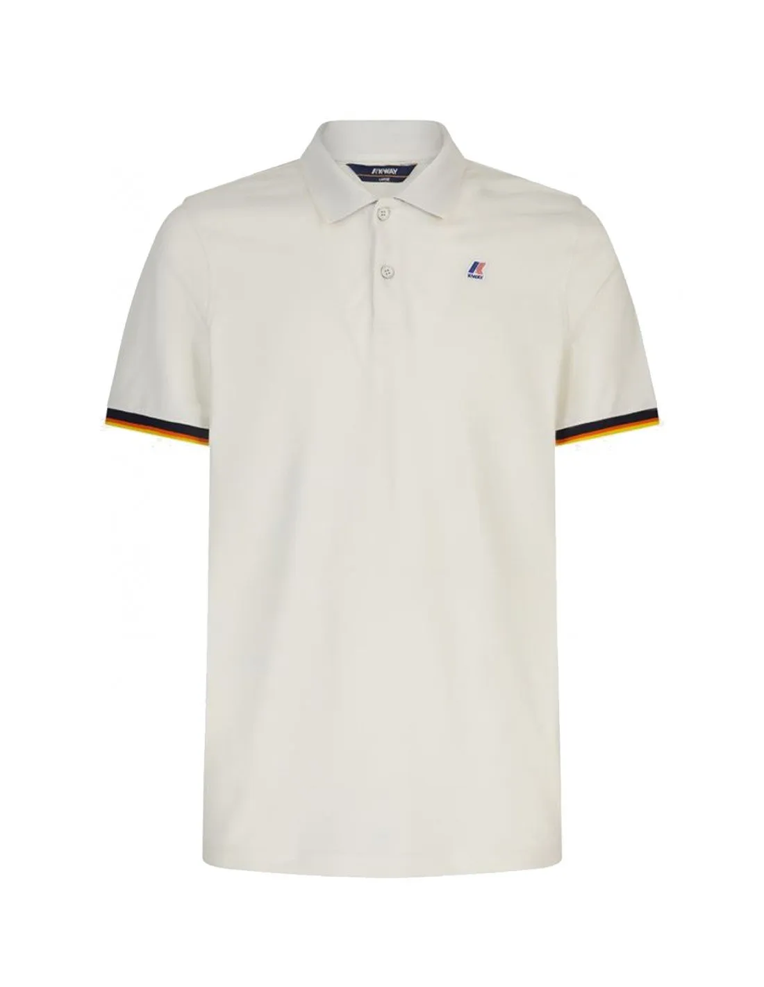 Polo K-way uomo Vincent contrast K008J50 white PE22