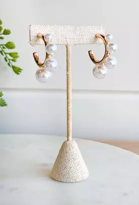 Pop Of Pearls Hoop Earrings