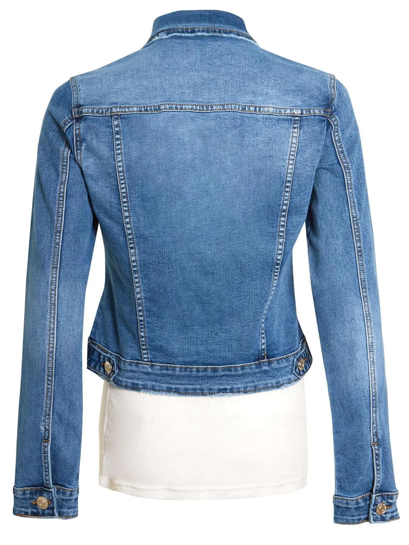 Premium Stretch Fitted Denim Jacket, UK Sizes 8 to 14