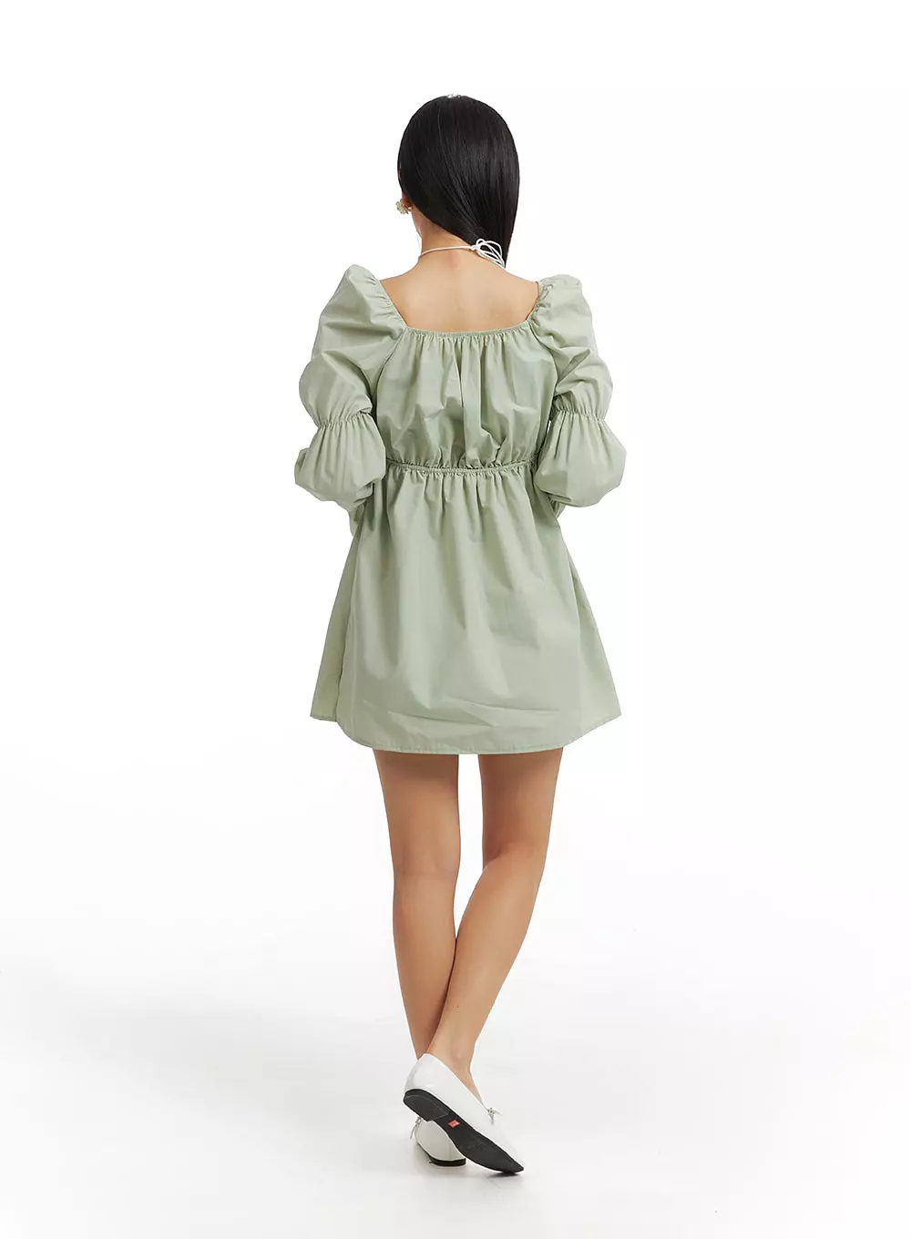 Puff Sleeve A-Line Mini Dress IM404