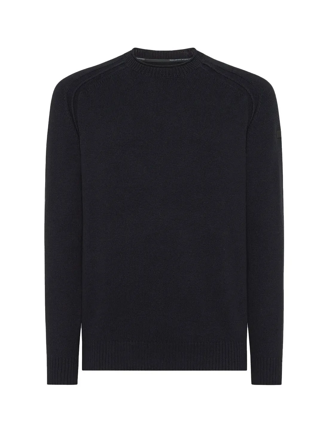 Pullover RRD uomo Cotton Plain Round Knit WES032 nero