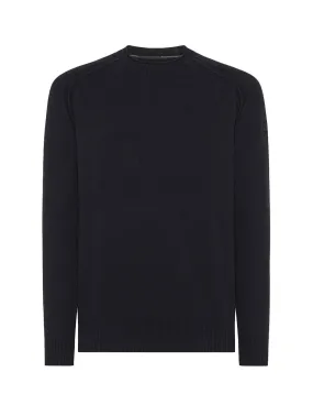 Pullover RRD uomo Cotton Plain Round Knit WES032 nero