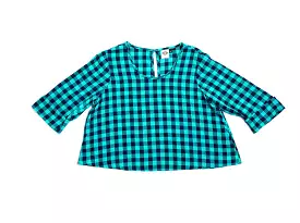 Punkwasp Keyhole Top - Turquoise Gingham