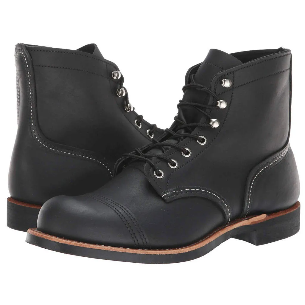 Red Wing Mens Iron Ranger Full Grain Leather Black Boots - UK 9