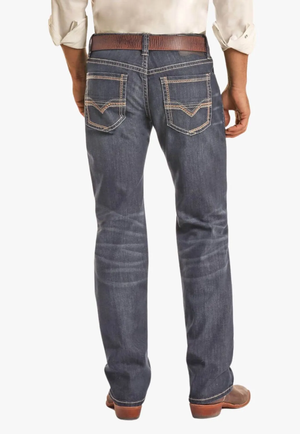 Rock and Roll Mens Tapered Stackable Bootcut Jean