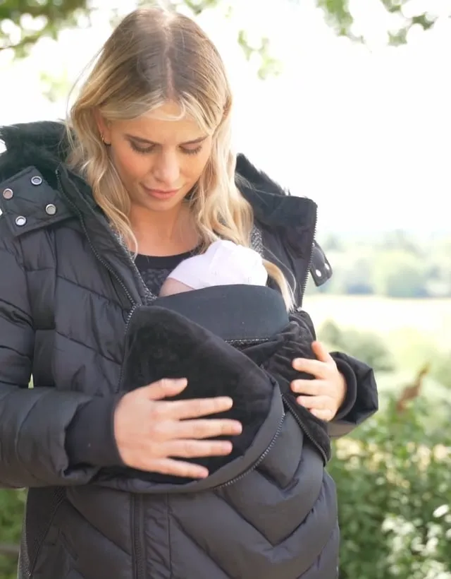 Rocky | Long Black Eco-Down 3 in 1 Maternity Puffer Jacket