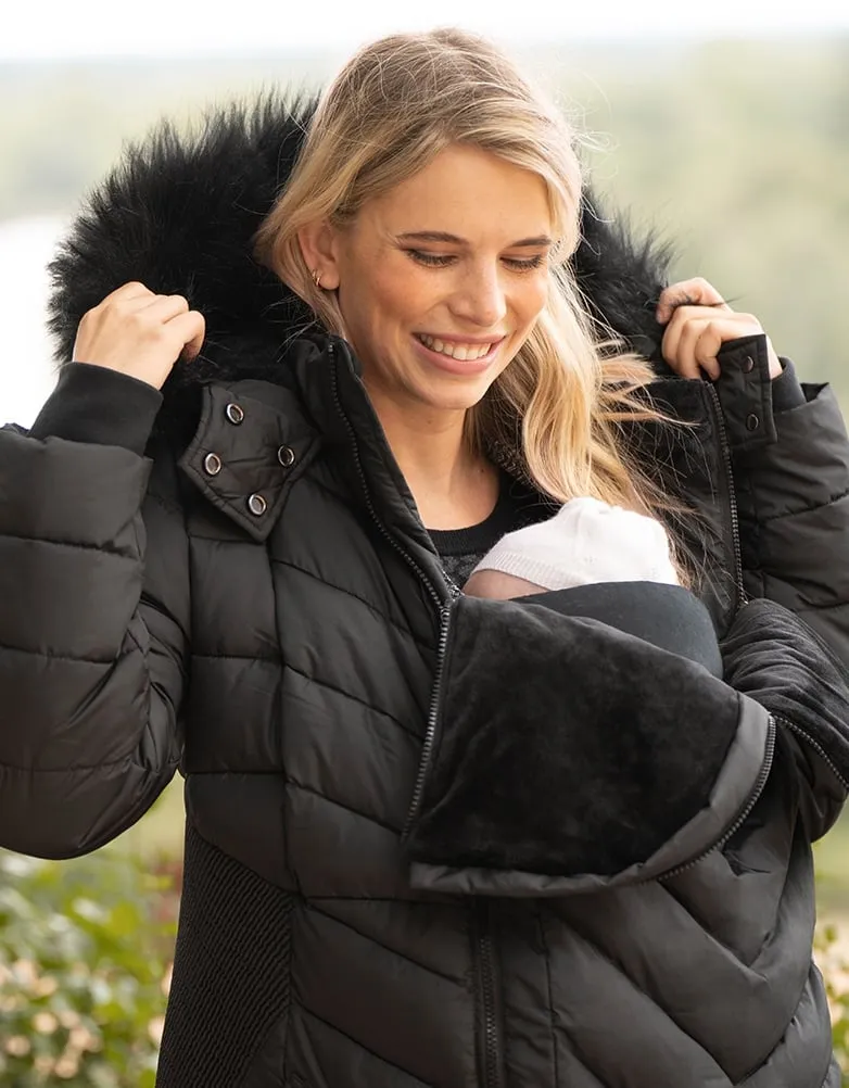 Rocky | Long Black Eco-Down 3 in 1 Maternity Puffer Jacket