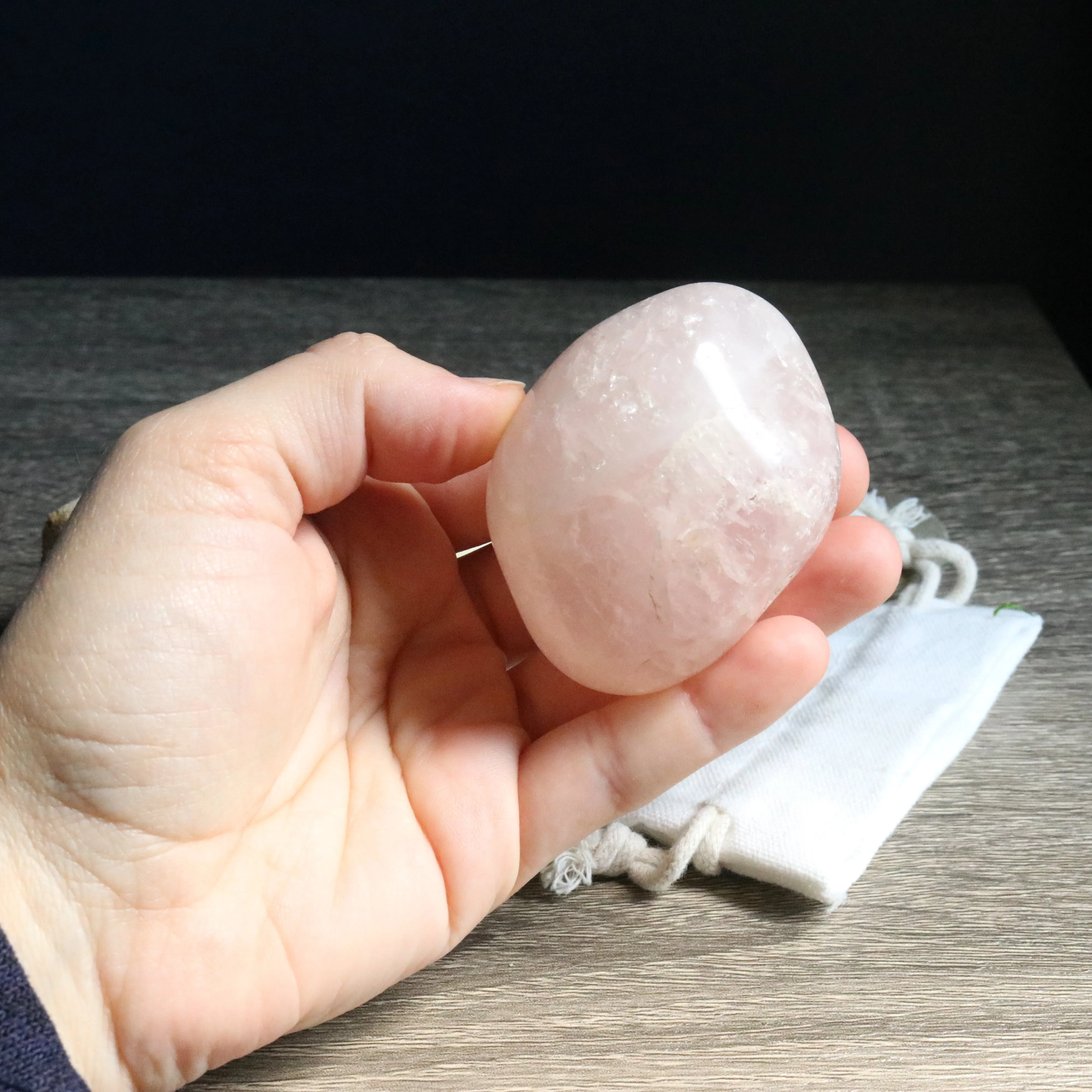 Rose Quartz B Grade from Brazil~ Medium Hand Held Palm Stone