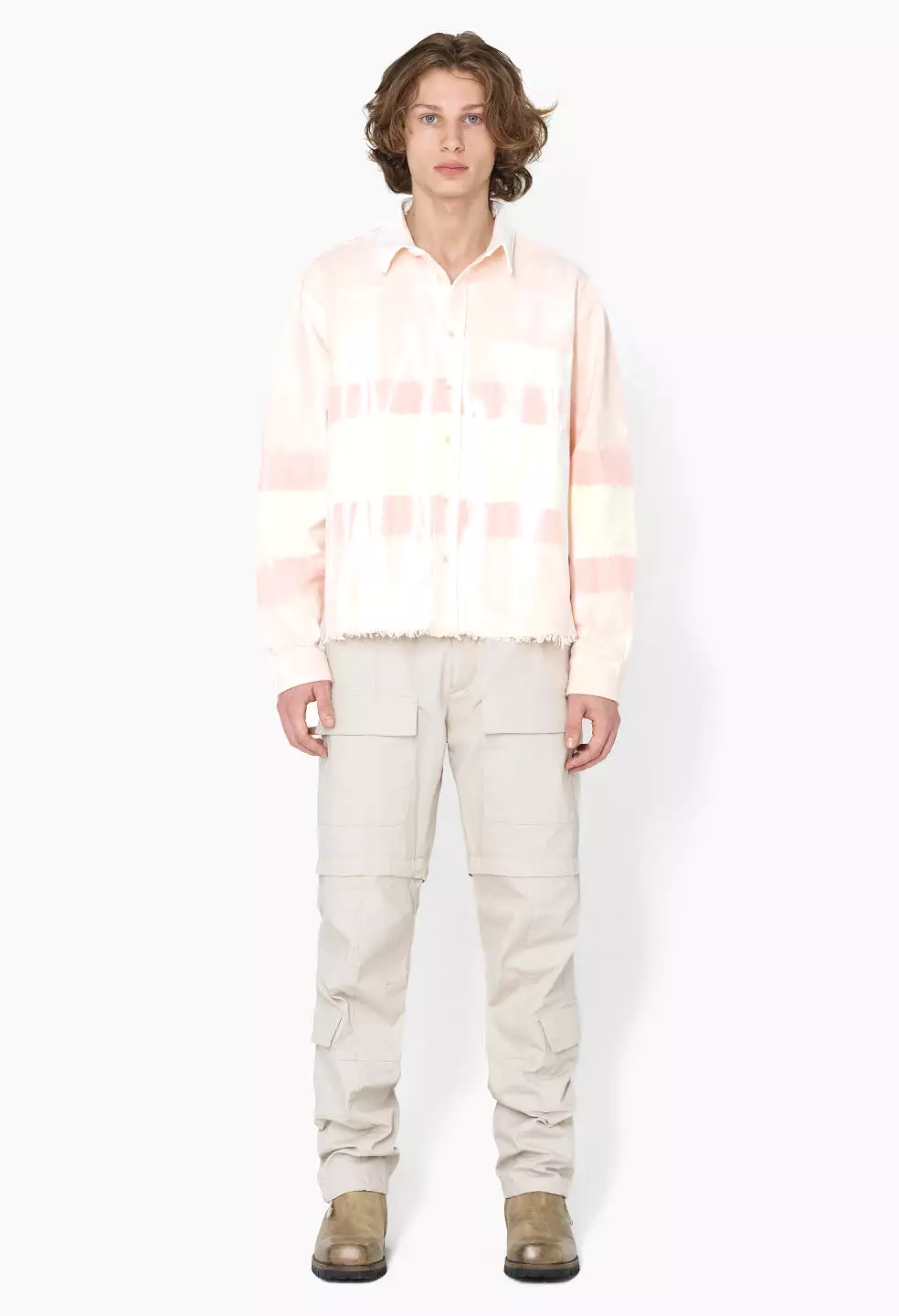 Rugby Hemi Oversized Shirt / Pink X Yellow