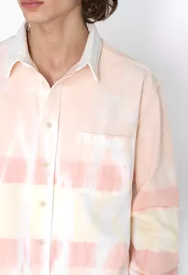 Rugby Hemi Oversized Shirt / Pink X Yellow