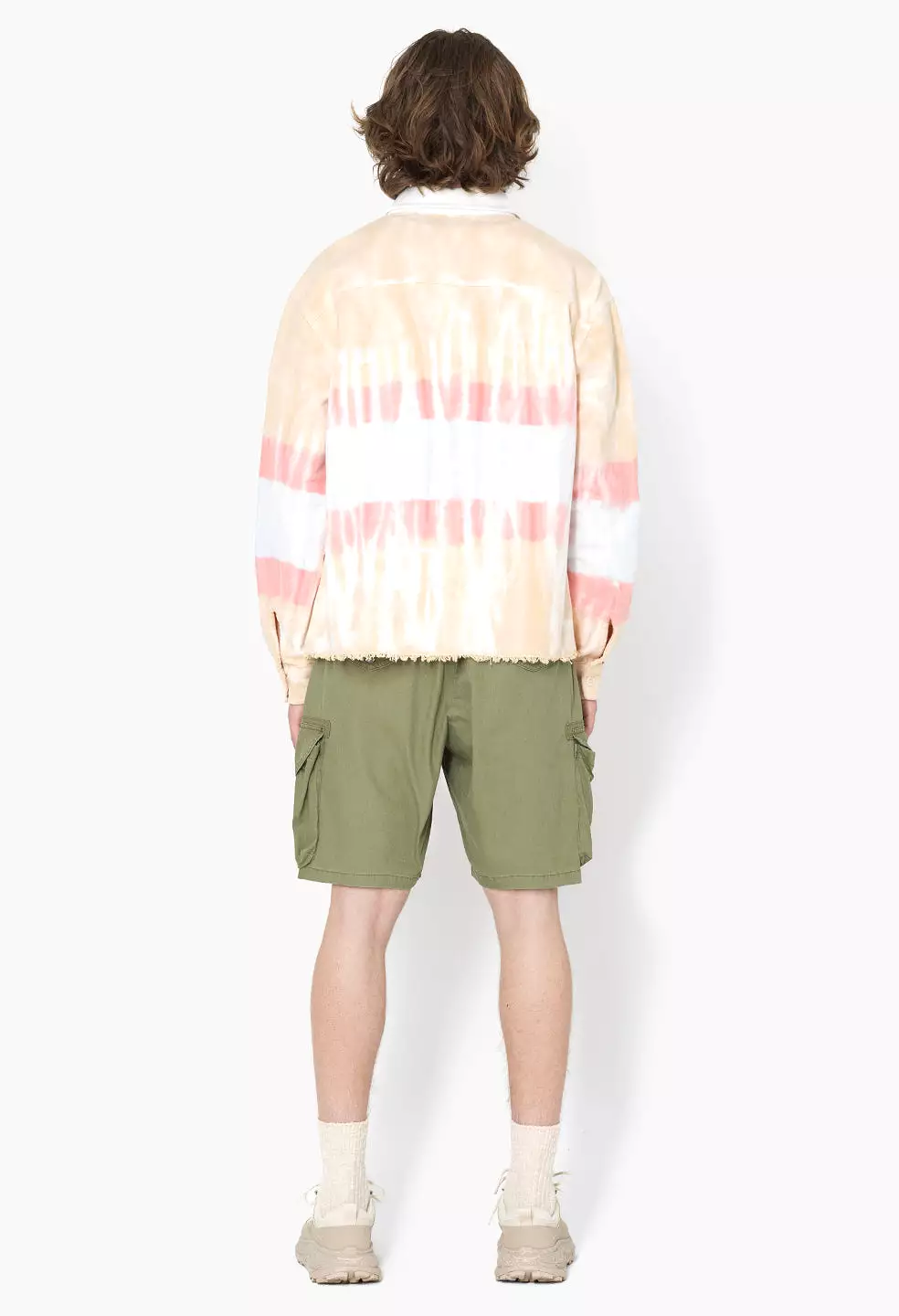 Rugby Hemi Oversized Shirt / Taupe X Blue