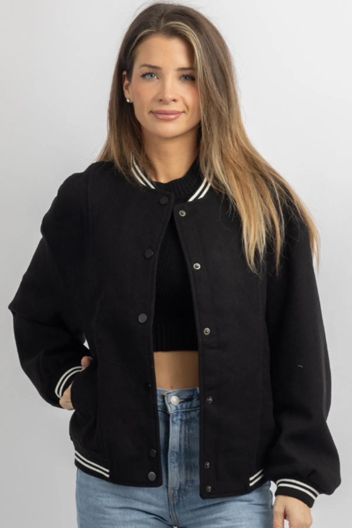 SAN DIEGO BLACK BOMBER JACKET