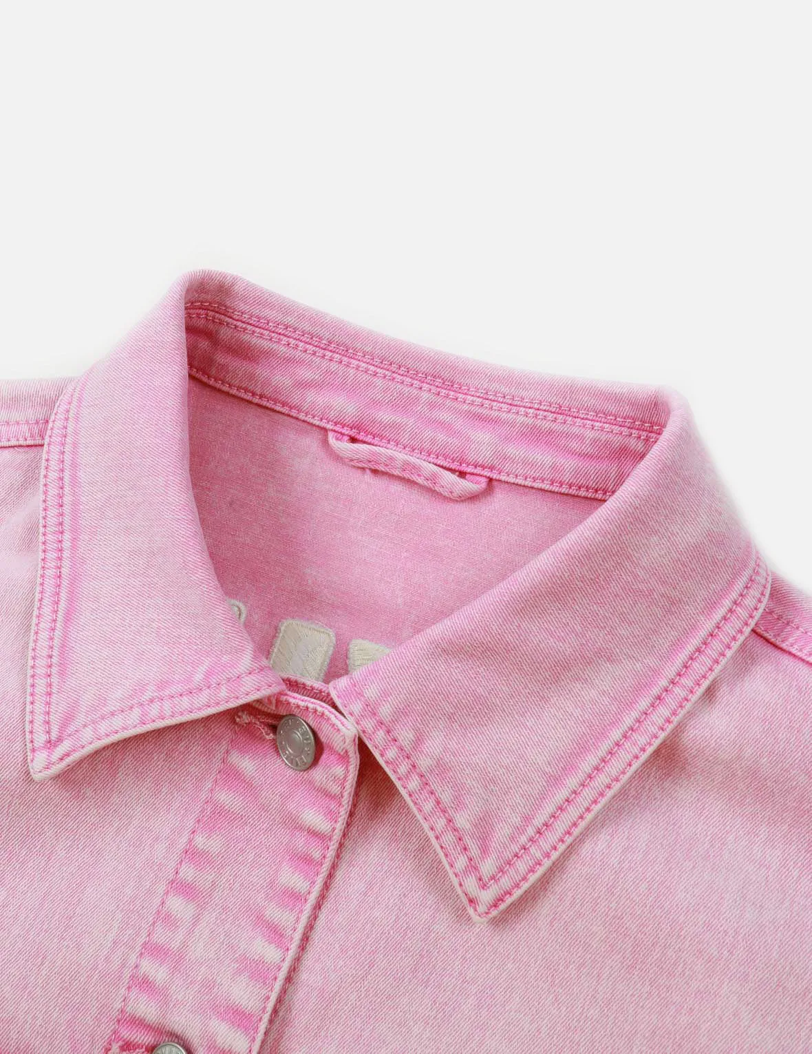 Seagull Embroidery Fuchsia Denim Jacket