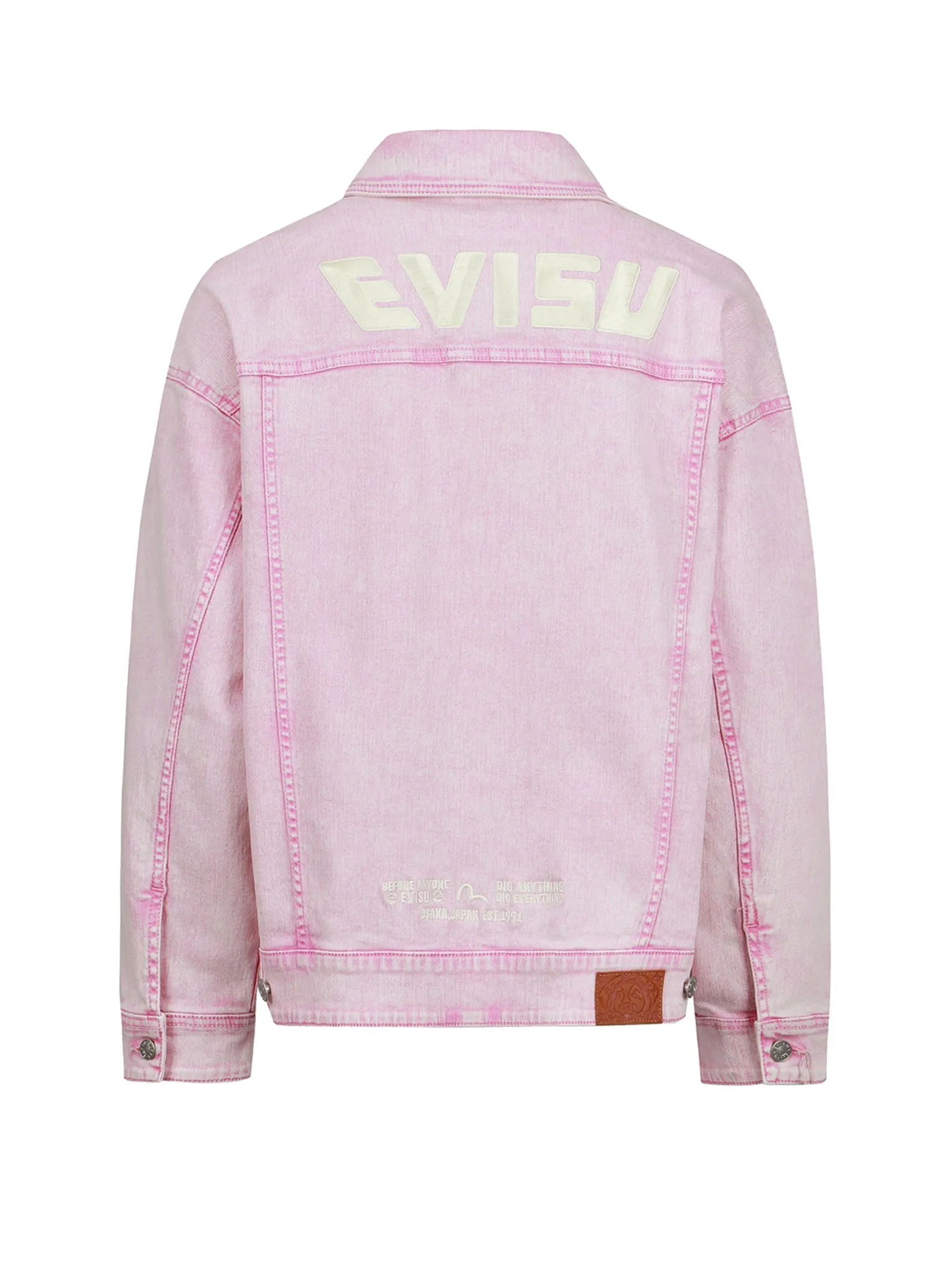 Seagull Embroidery Fuchsia Denim Jacket