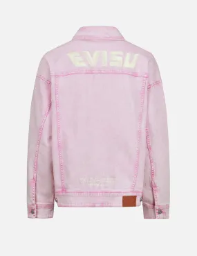 Seagull Embroidery Fuchsia Denim Jacket