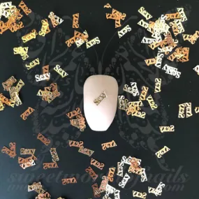 Sexy Nails Gold Thin Metallic Nail Charms