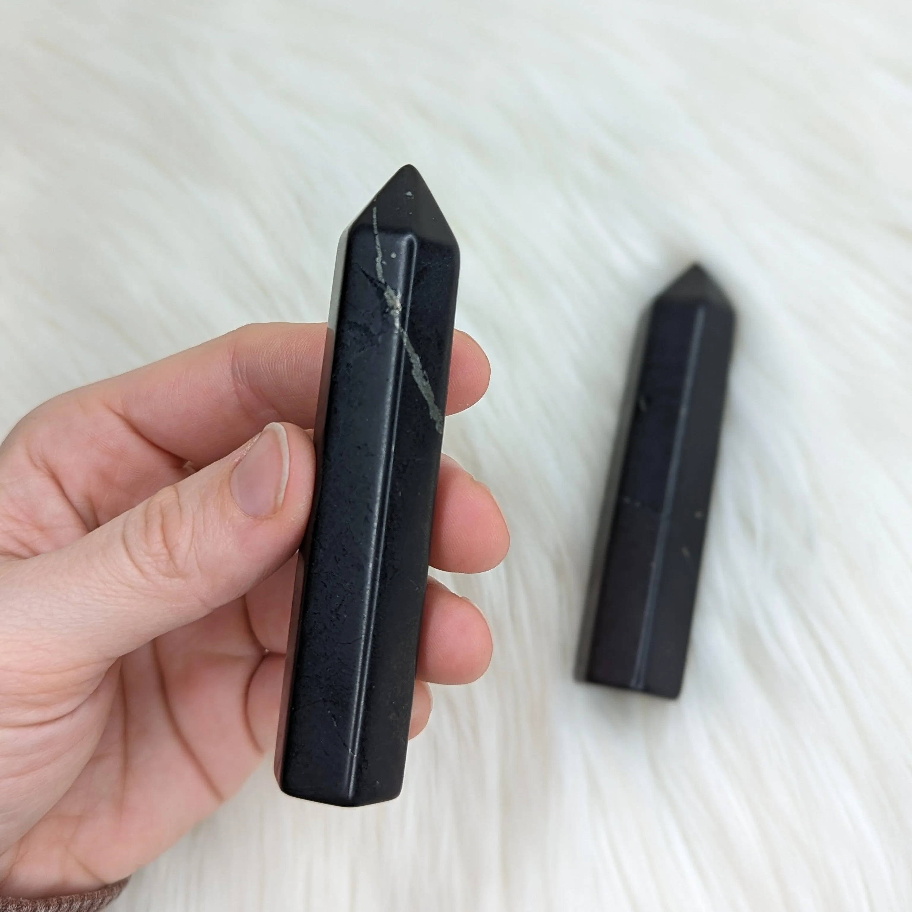 Shungite Polished Point ~ Protective and Cleansing Powers