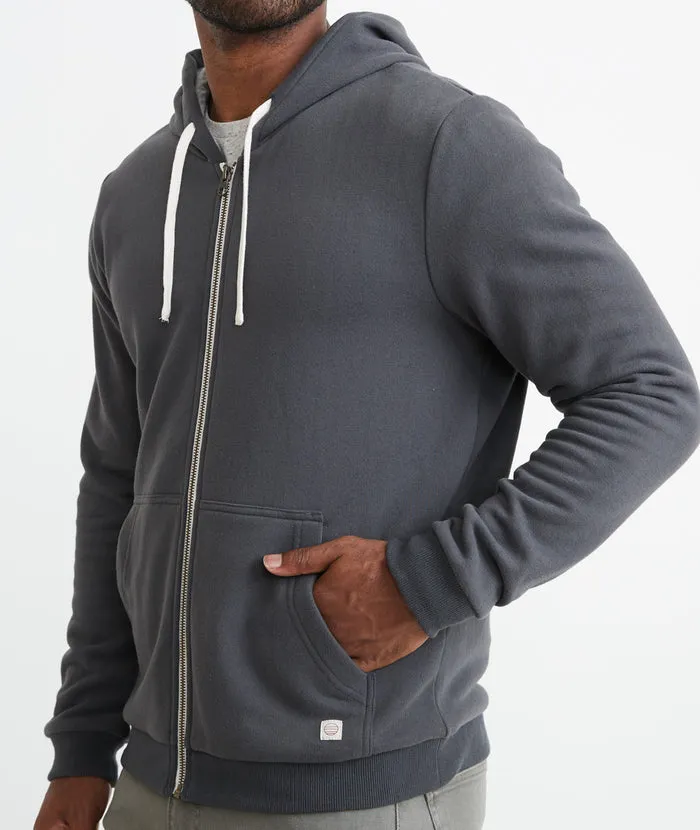 Signature Zip Lined Hoodie in Dark Heather Grey