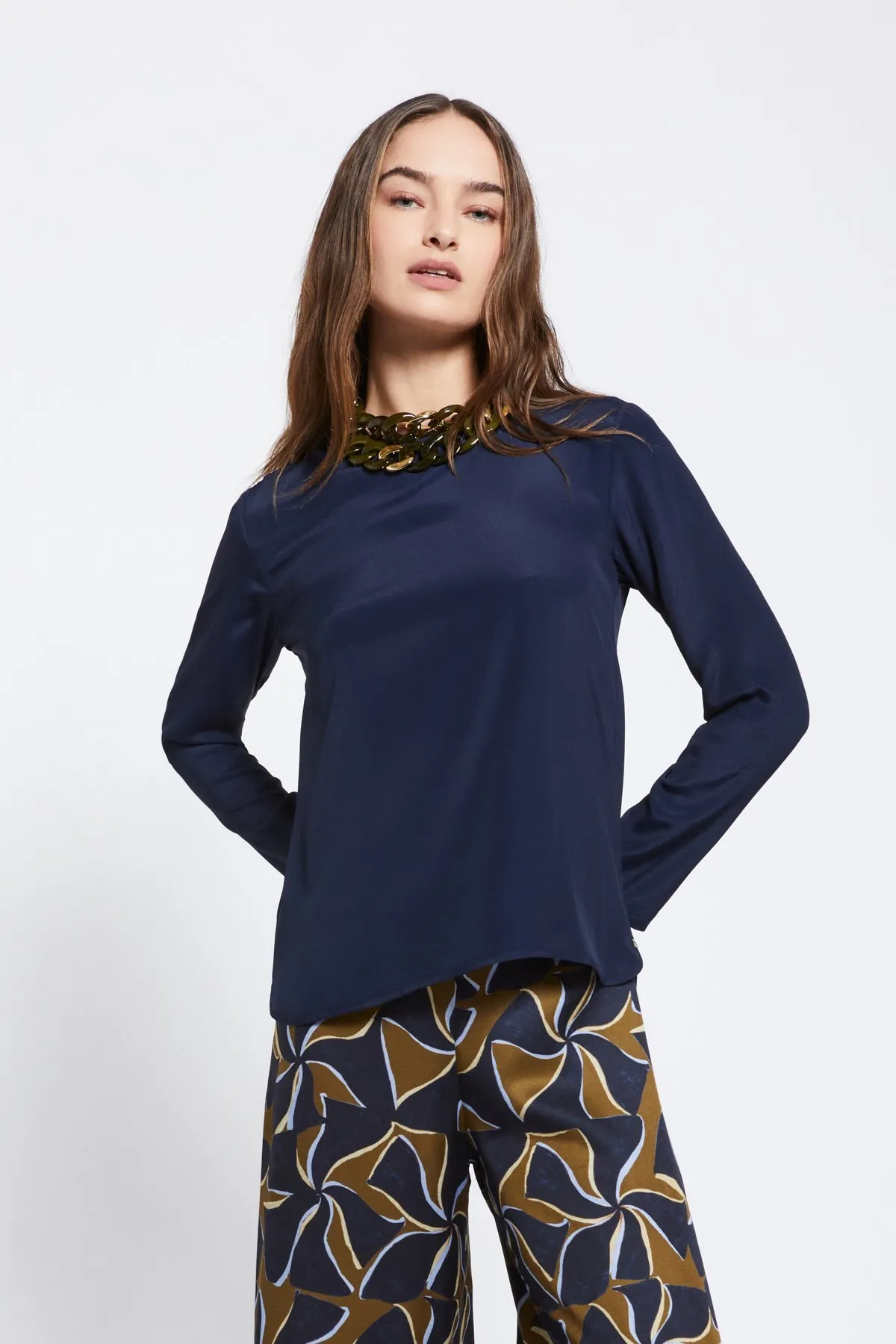 Silk-blend blouse