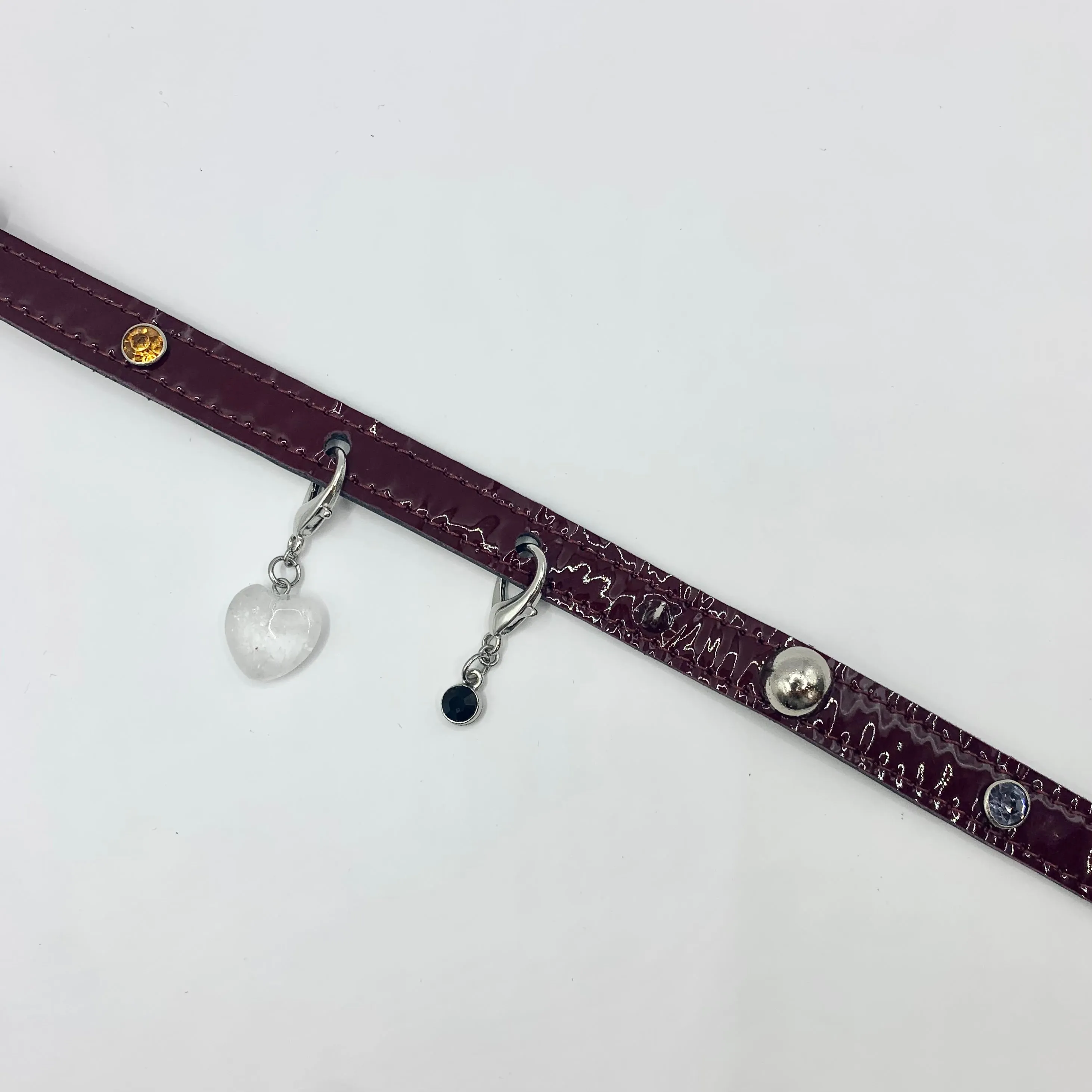 SJ X DBD oxblood patent charm choker