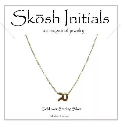 Skosh Sideways Initial Necklace-Gold