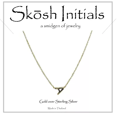 Skosh Sideways Initial Necklace-Gold