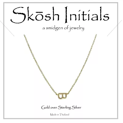 Skosh Sideways Initial Necklace-Gold