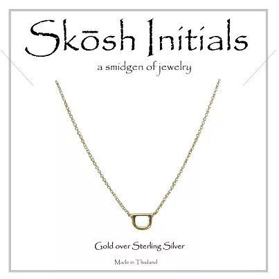 Skosh Sideways Initial Necklace-Gold