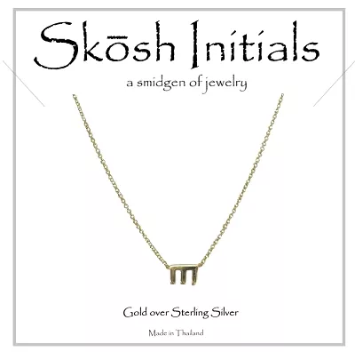 Skosh Sideways Initial Necklace-Gold