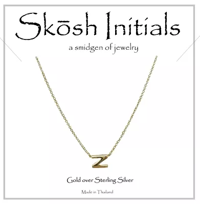 Skosh Sideways Initial Necklace-Gold