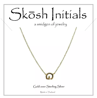 Skosh Sideways Initial Necklace-Gold