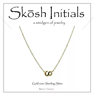 Skosh Sideways Initial Necklace-Gold