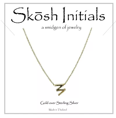 Skosh Sideways Initial Necklace-Gold