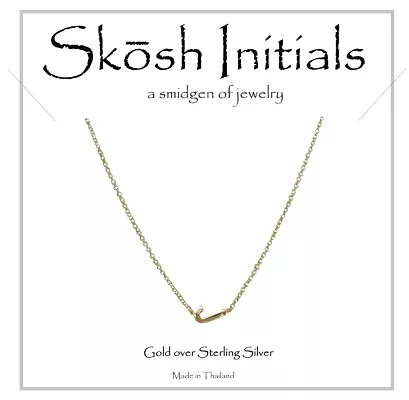 Skosh Sideways Initial Necklace-Gold