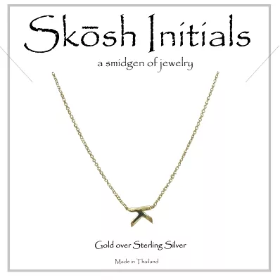 Skosh Sideways Initial Necklace-Gold