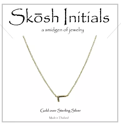 Skosh Sideways Initial Necklace-Gold