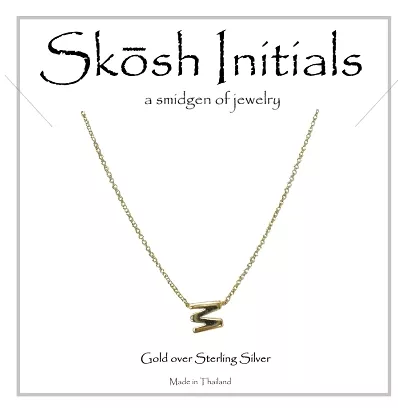 Skosh Sideways Initial Necklace-Gold