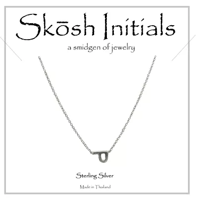 Skosh Sideways Initial Necklace-Silver