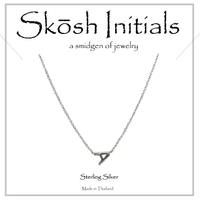 Skosh Sideways Initial Necklace-Silver