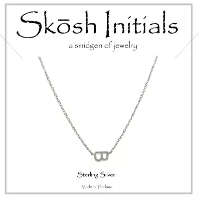 Skosh Sideways Initial Necklace-Silver