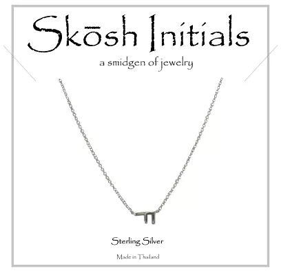 Skosh Sideways Initial Necklace-Silver