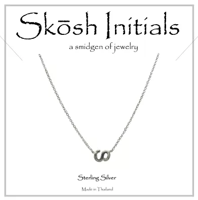 Skosh Sideways Initial Necklace-Silver