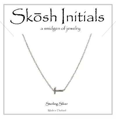 Skosh Sideways Initial Necklace-Silver