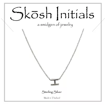 Skosh Sideways Initial Necklace-Silver