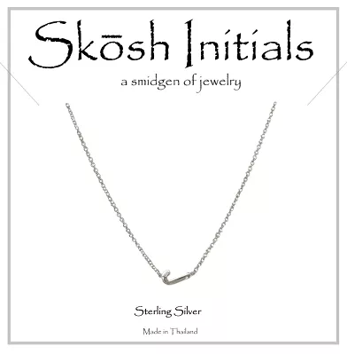 Skosh Sideways Initial Necklace-Silver