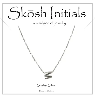 Skosh Sideways Initial Necklace-Silver