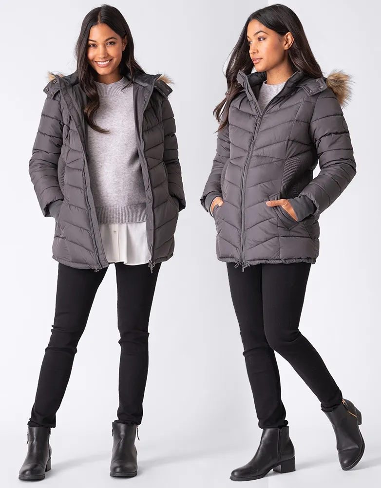 Slate Eco-Down 3 in 1 Maternity Puffer Jacket