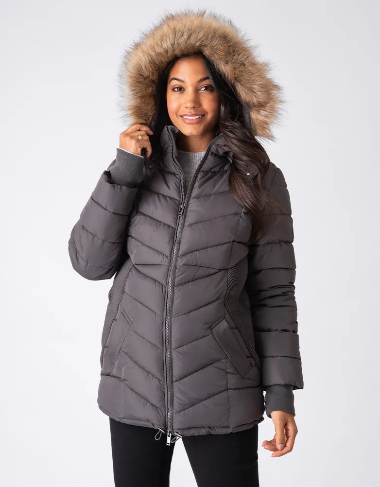 Slate Eco-Down 3 in 1 Maternity Puffer Jacket