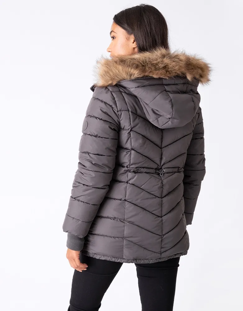 Slate Eco-Down 3 in 1 Maternity Puffer Jacket