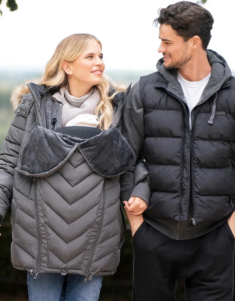 Slate Eco-Down 3 in 1 Maternity Puffer Jacket